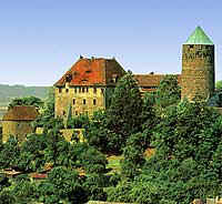 915-colm Burghotel Mittelfranken Burgenstrae Bayern Franken Naturpark Frankenhhe Oberes Altmhltal Kreis Ansbach zwischen Nrnberg und Rothenburg o. d. Tauber, Deutschland